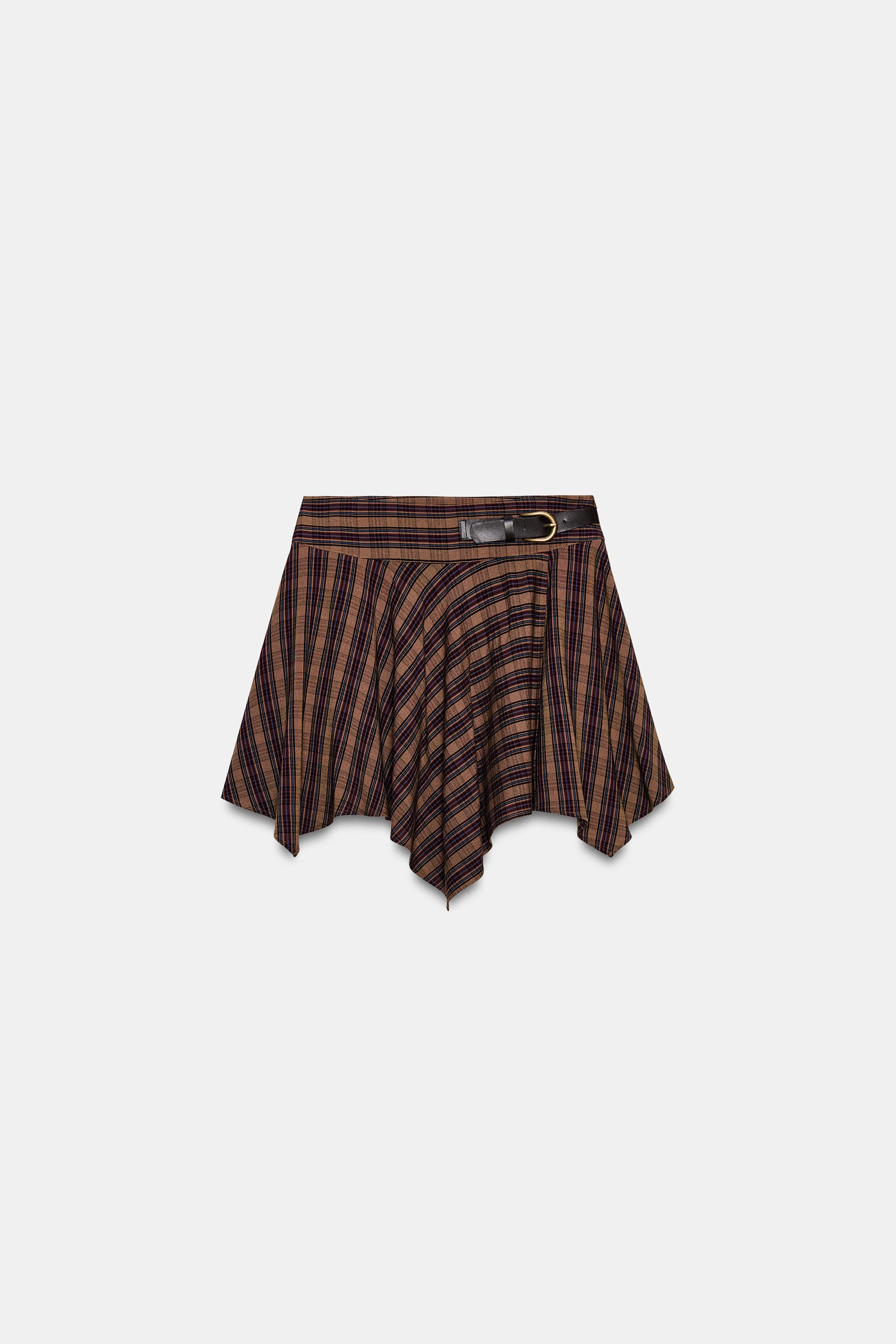 PLAID MINI SKIRT WITH BUCKLE